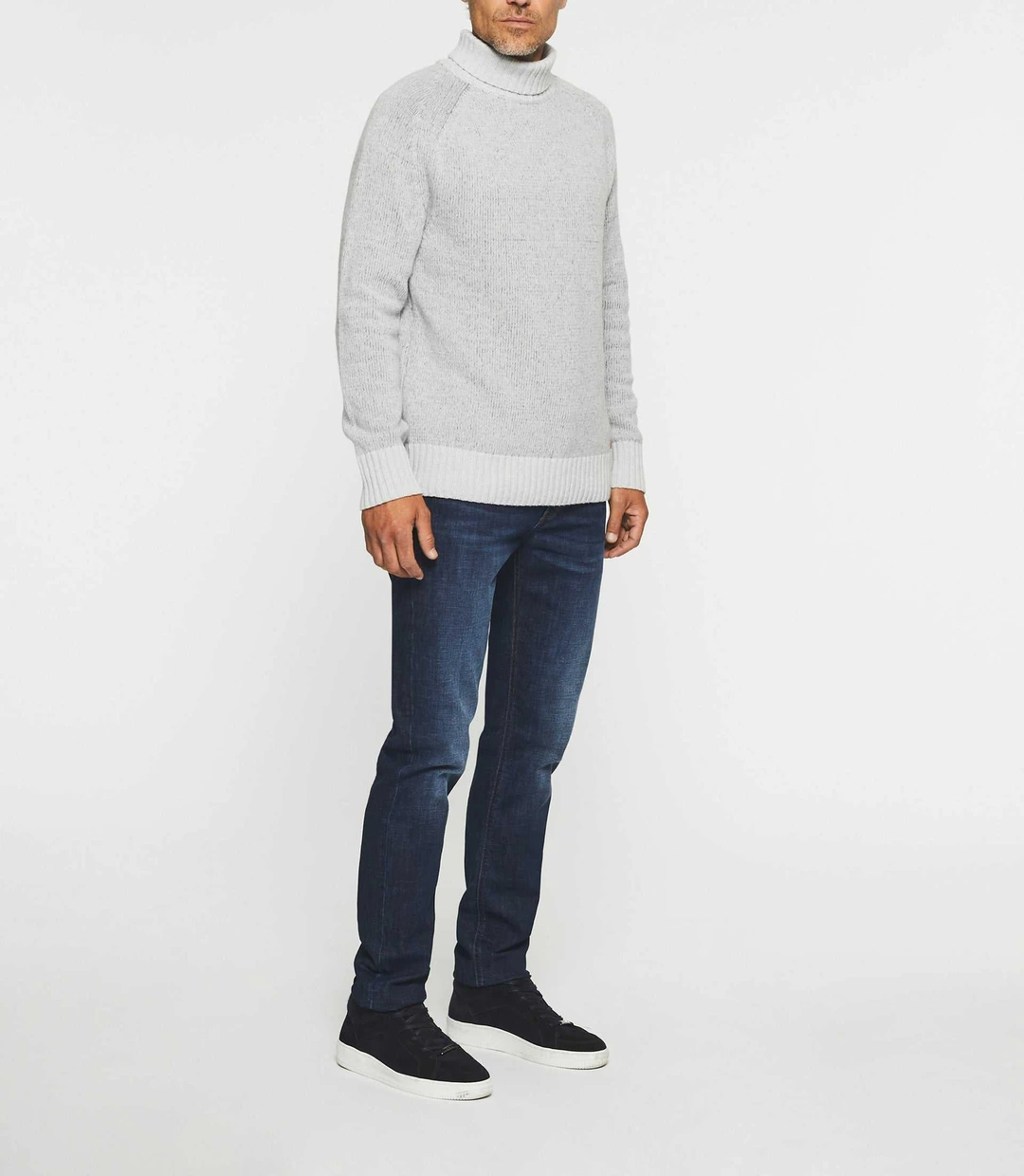 IZAC - Pull col roulé en laine gris chiné BELMO