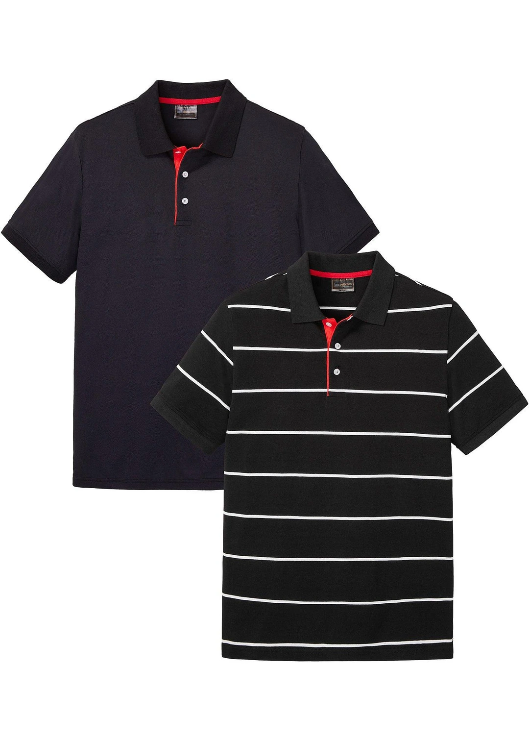 Lot de 2 polos en maille piquée, 100% coton
