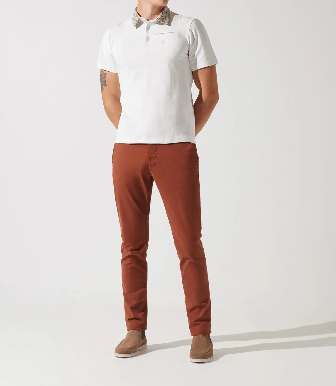 IZAC - Polo col chemise manches courtes blanc GARCISSE