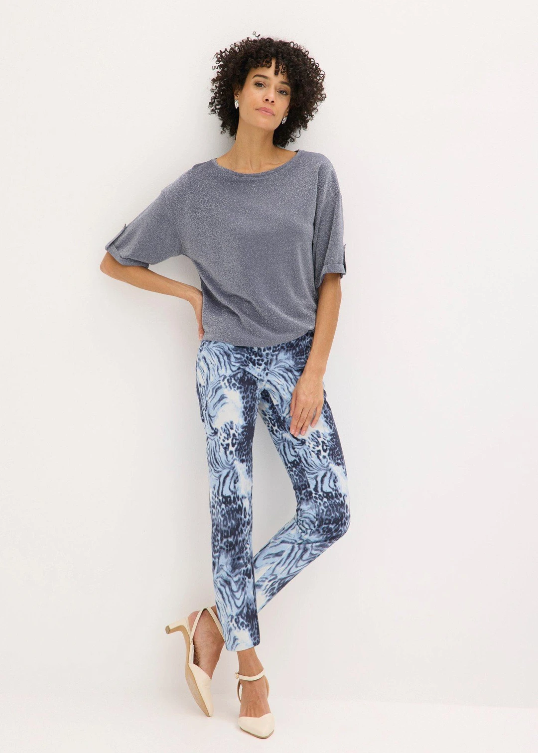 Pantalon extensible 7/8 imprimé - 2