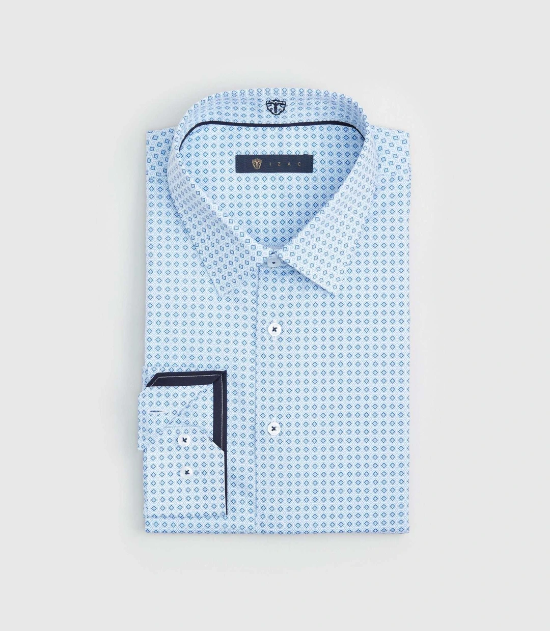 IZAC - Chemise regular à imprimé bleu ''Simon''