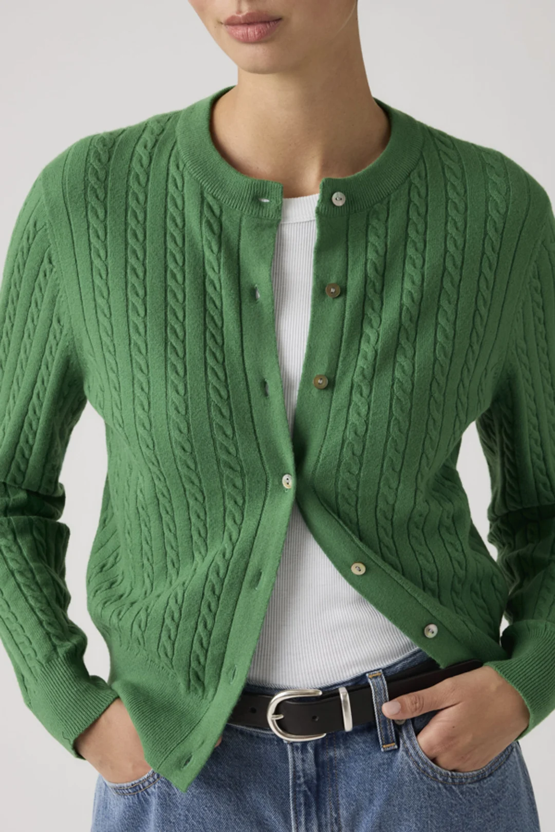 Levi's Cardigan Col Rond Supersoft - Femme - Neutral / Paris Stripe Curds Whey Triblend - XS - 2