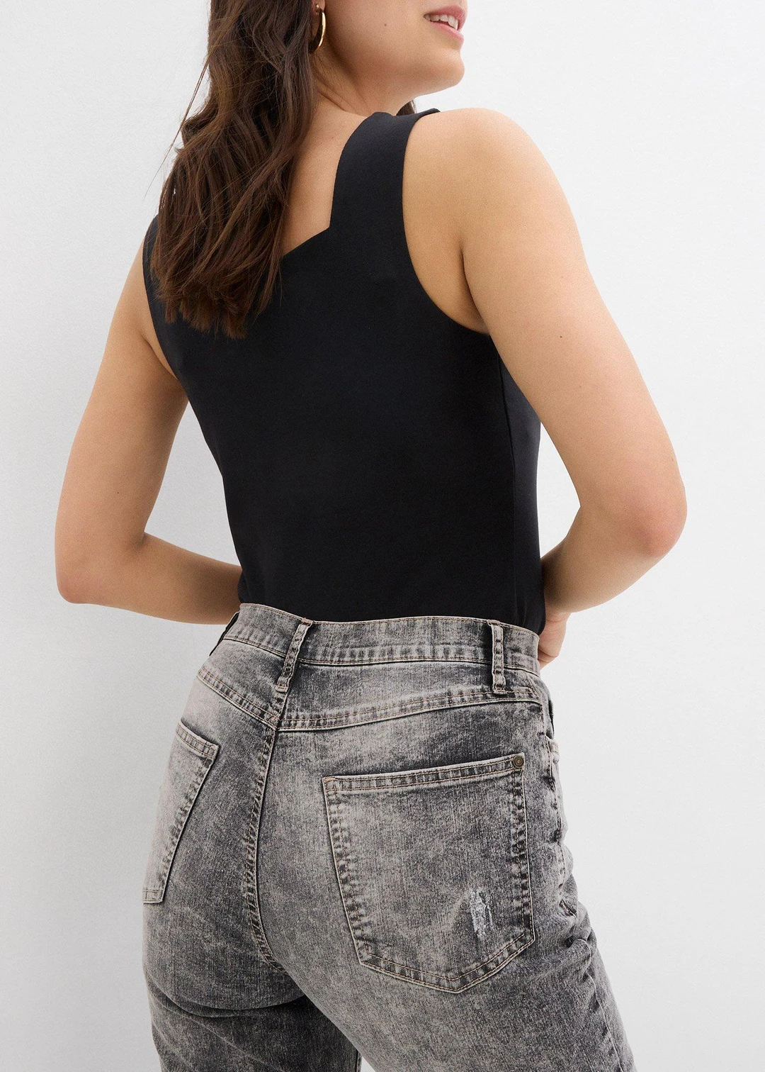 Jean Mom taille haute avec effets destroy - 3