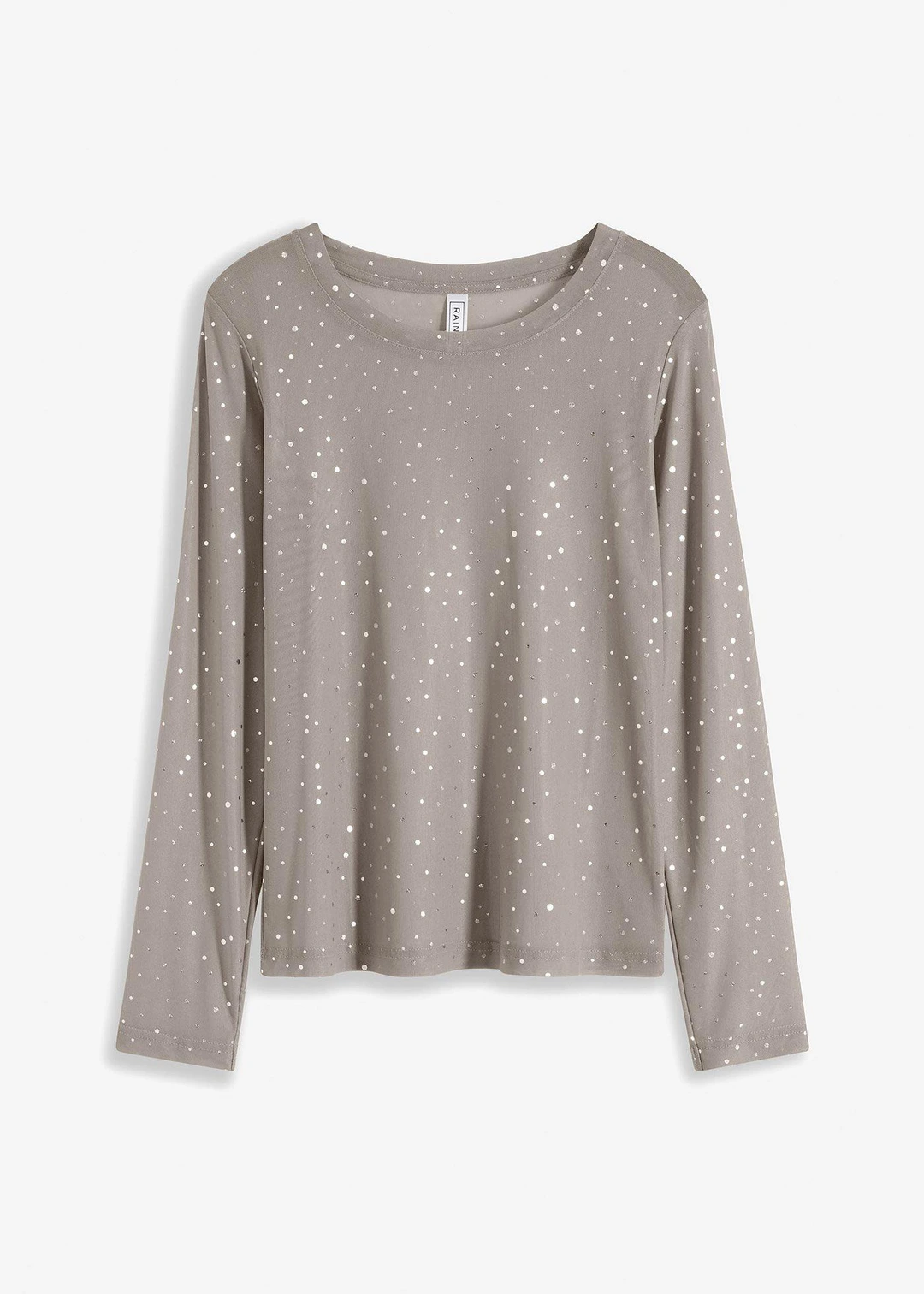 T-shirt manches longues en mesh brillant