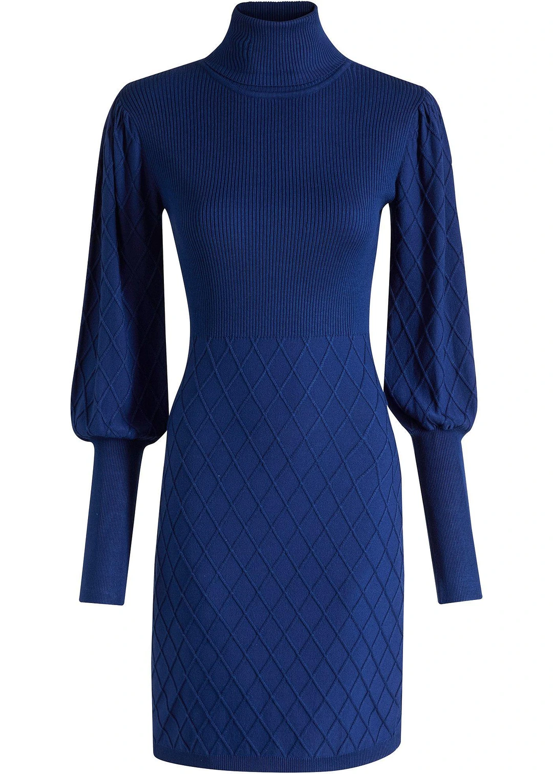 Robe en maille à col roulé