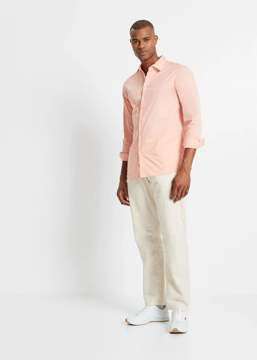 Pantalon jogger droit en lin mélangé, loose - 2