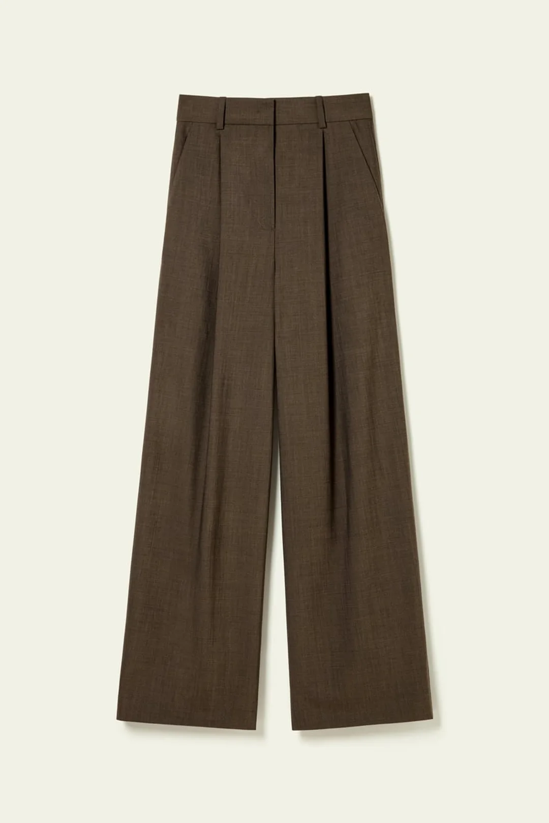 LILYSILK Pantalon Plissé Soie-Laine Havane T44 - Chic & Confortable