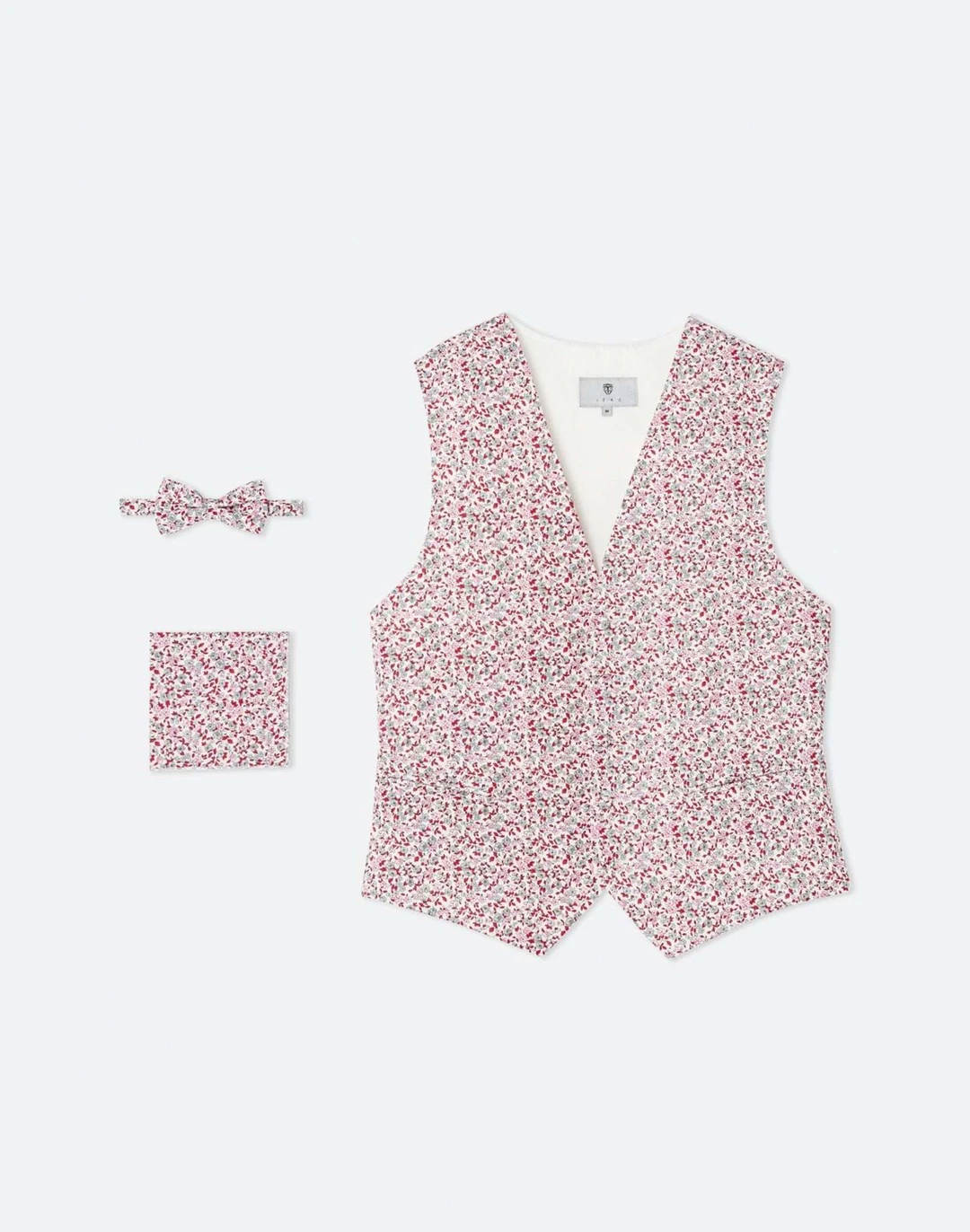 IZAC - Gilet cérémonie motif rouge ''Xander''