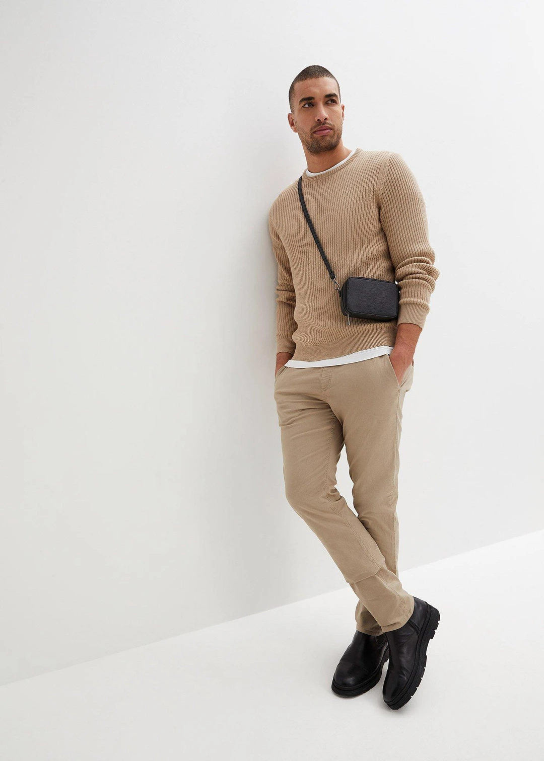 Pantalon droit taille élastiquée, slim - 2