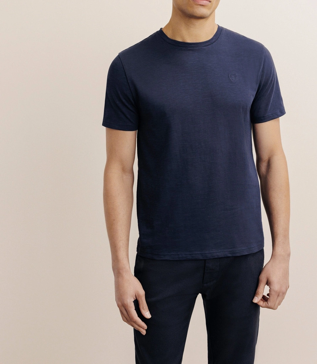 IZAC - T-shirt col rond marine