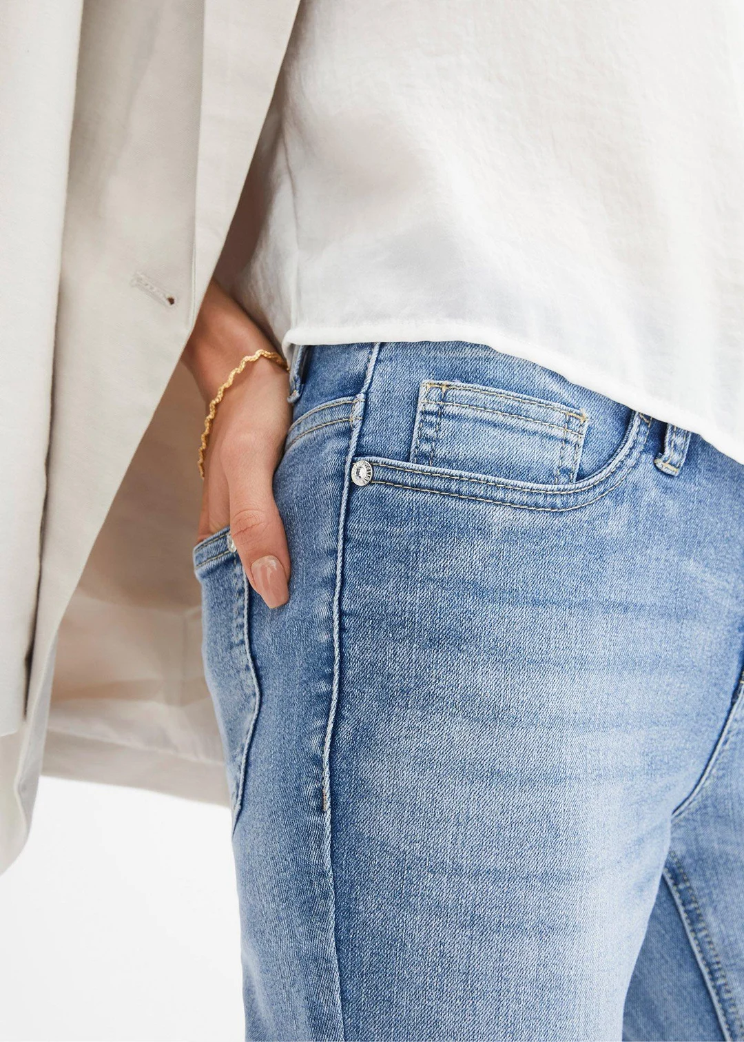 Jean skinny à dentelle, cropped - 3