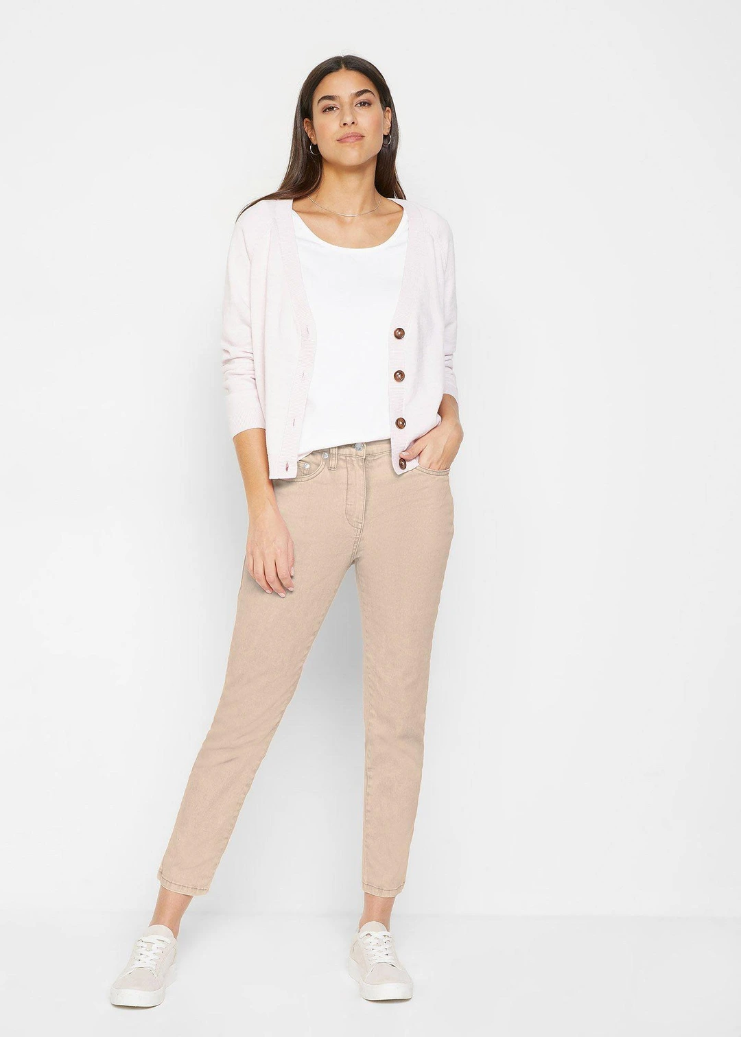 Pantalon twill raccourci look used - 2