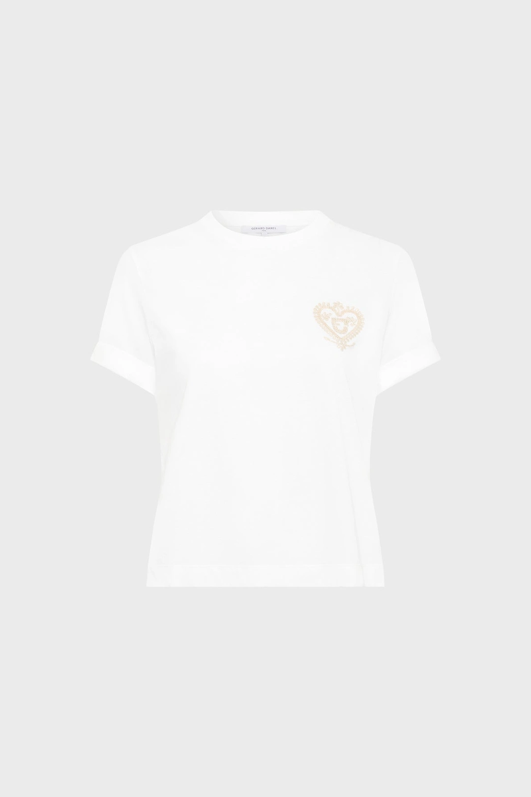 T-shirt en coton à blason brodé - MELIA - Blanc - 5