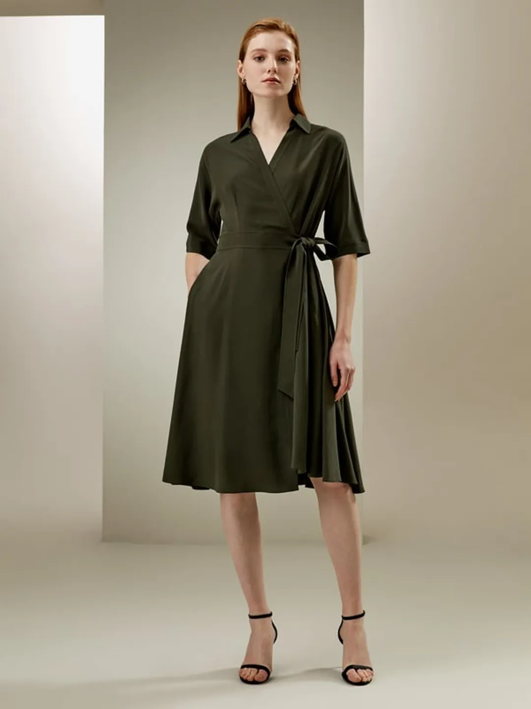 LILYSILK Robe En Soie Chic Bleu Marine Avec Ourlet Robe Parapluie 100% Soie Pure Convient À Toutes Les Saisons XS