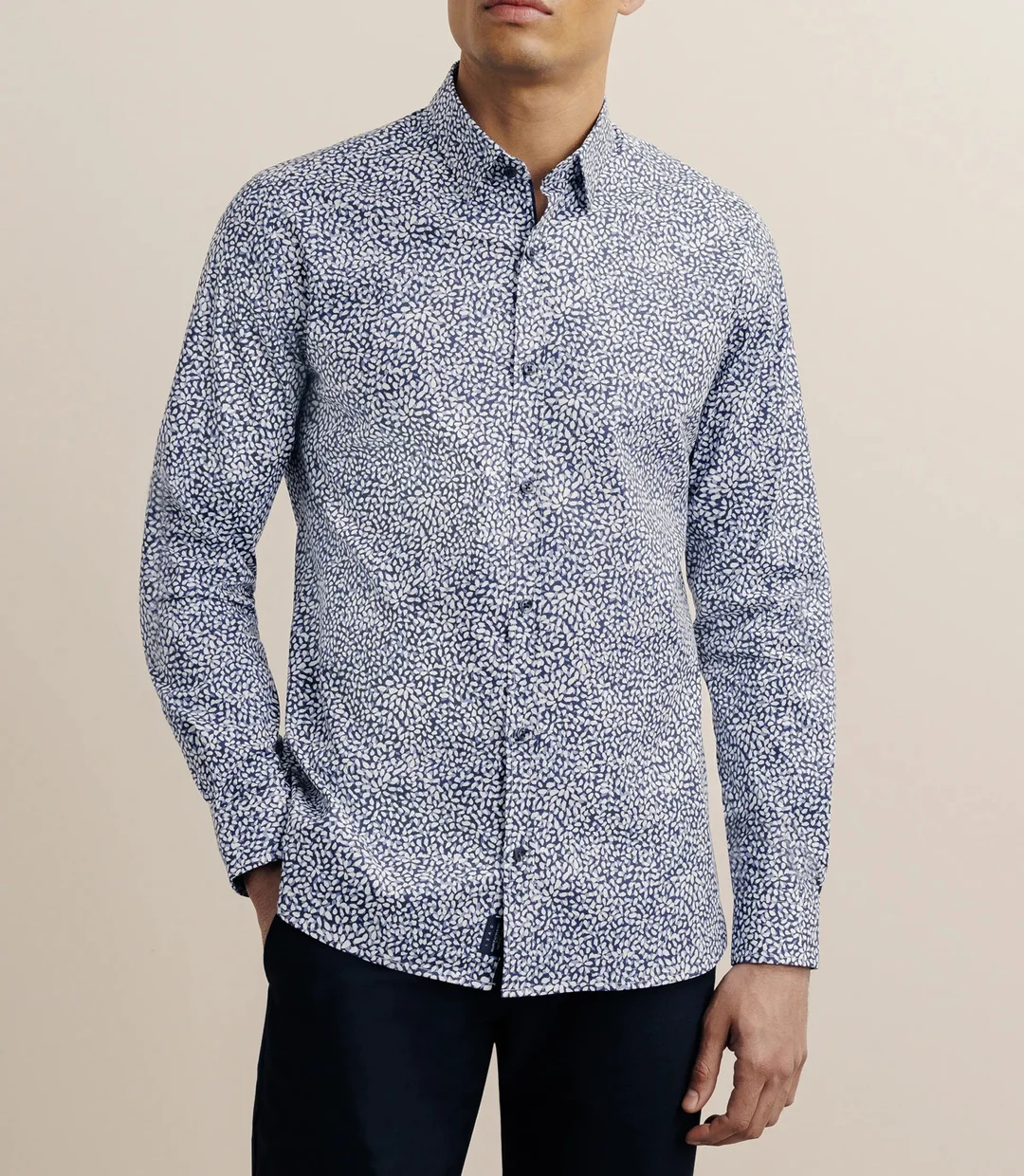 IZAC - Chemise droite imprimée marine