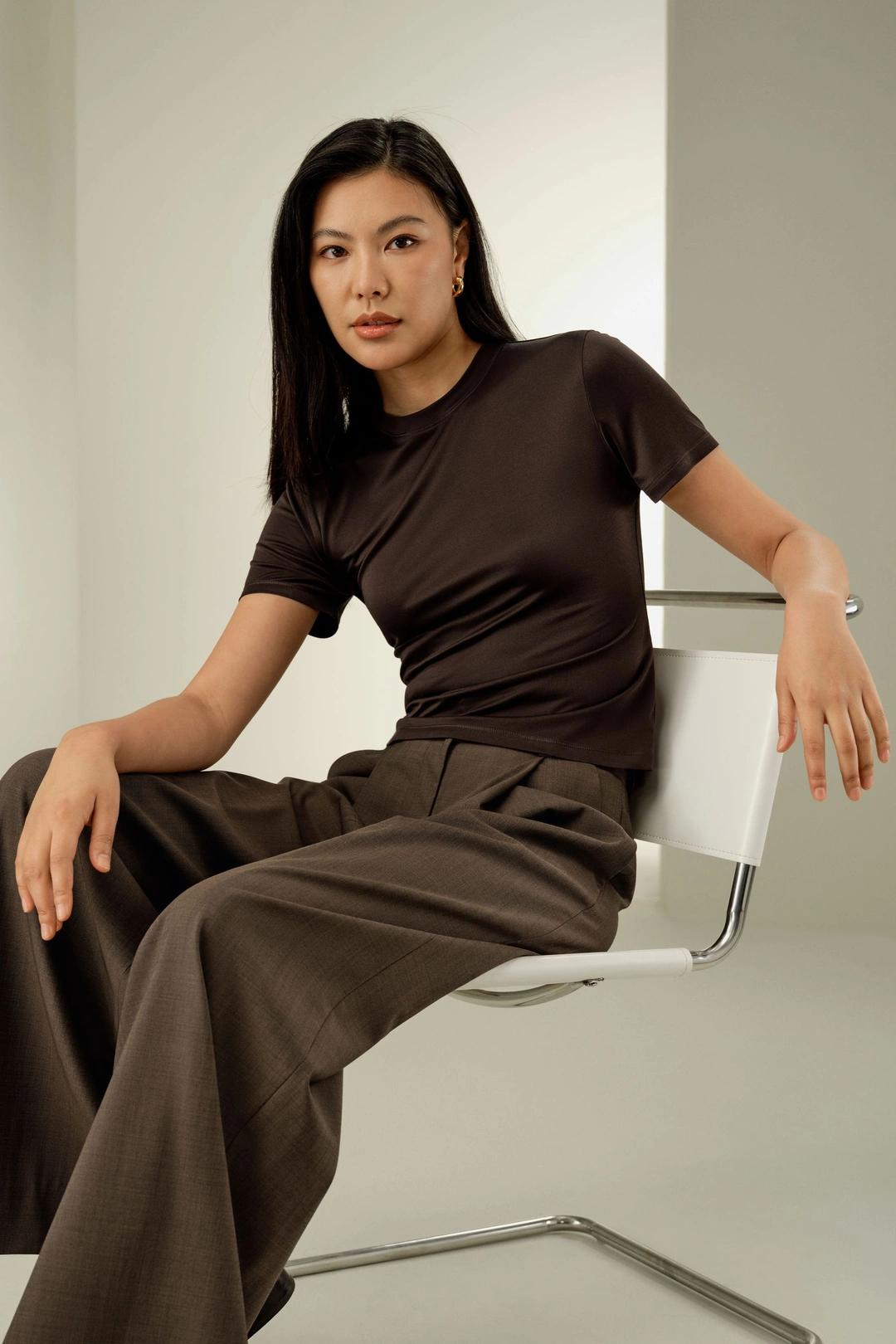 LILYSILK Tee Shirt Soie Meilleure Élasticité Soie Lavable En Machine Doux Pour La Peau Et Respirant Noir S