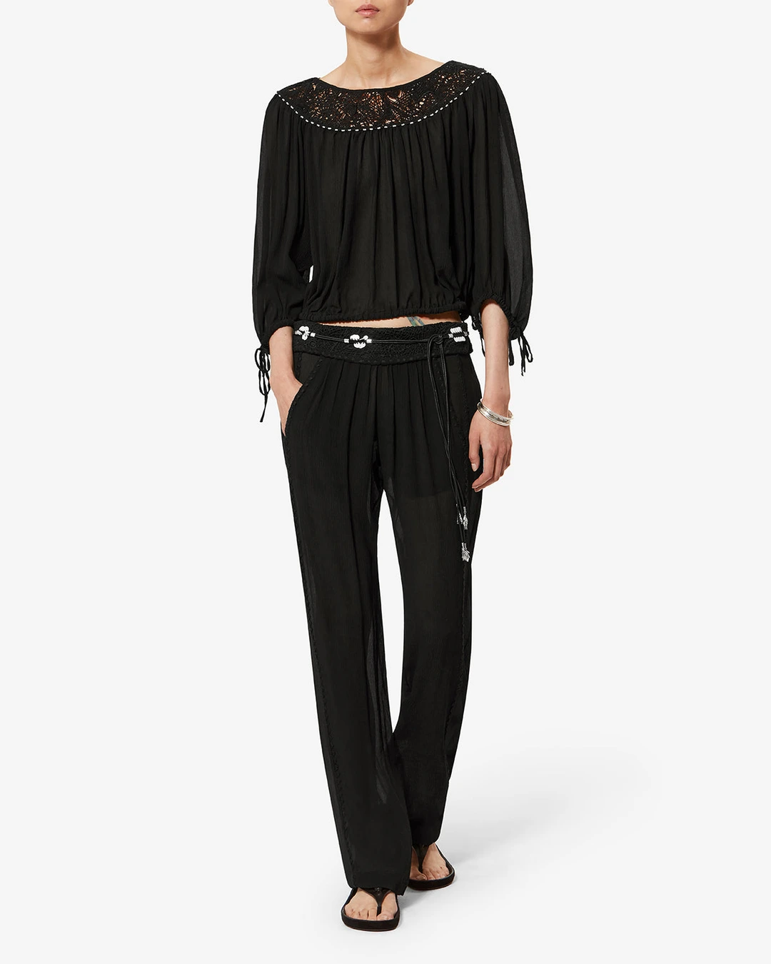 Blouse Nelida - Femme - Écru - Taille42 - Isabel Marant - Collection Été Femme - Nouvelle Collection Capsule La Riviera - 4