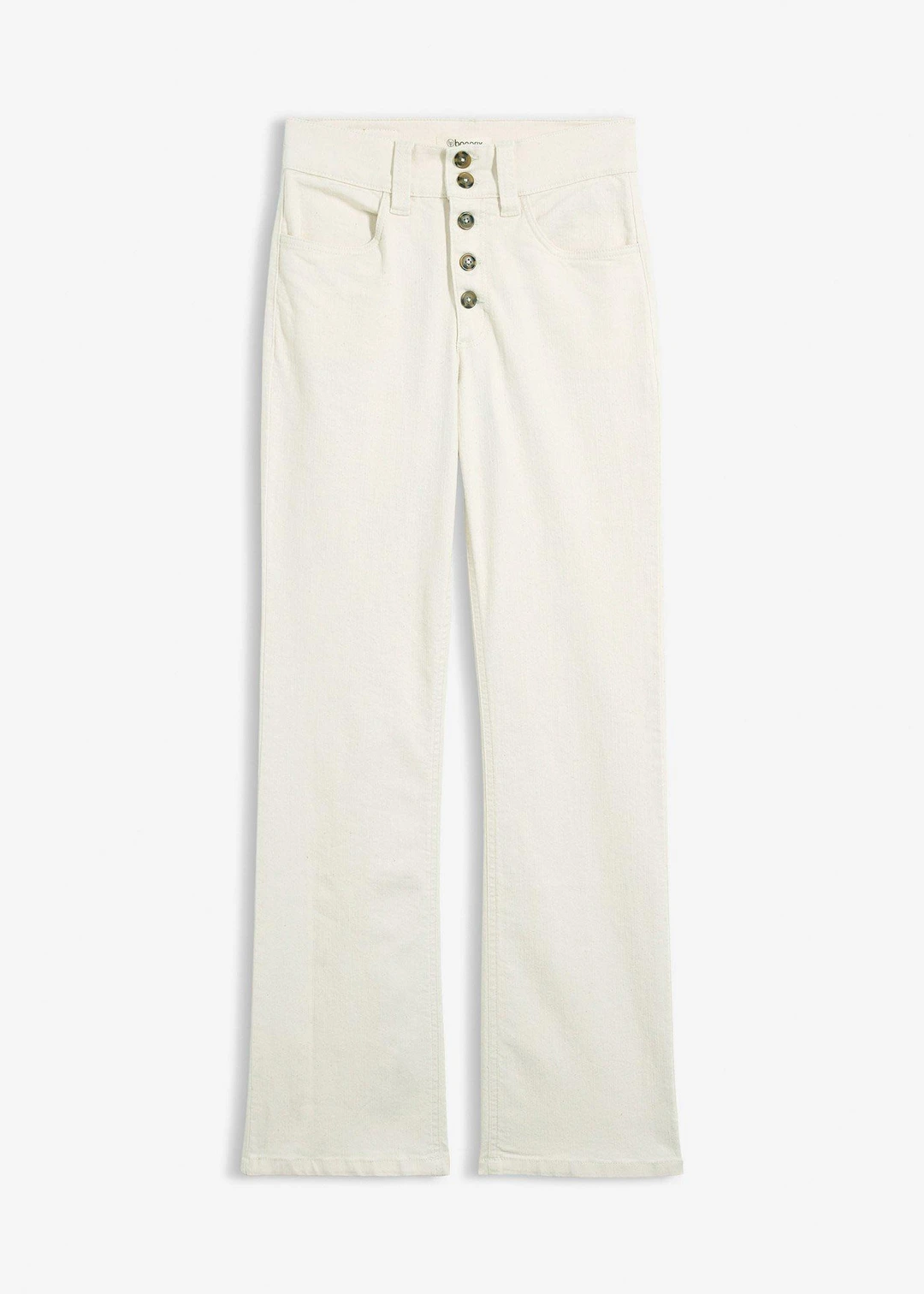 Jean droit taille haute, extensible