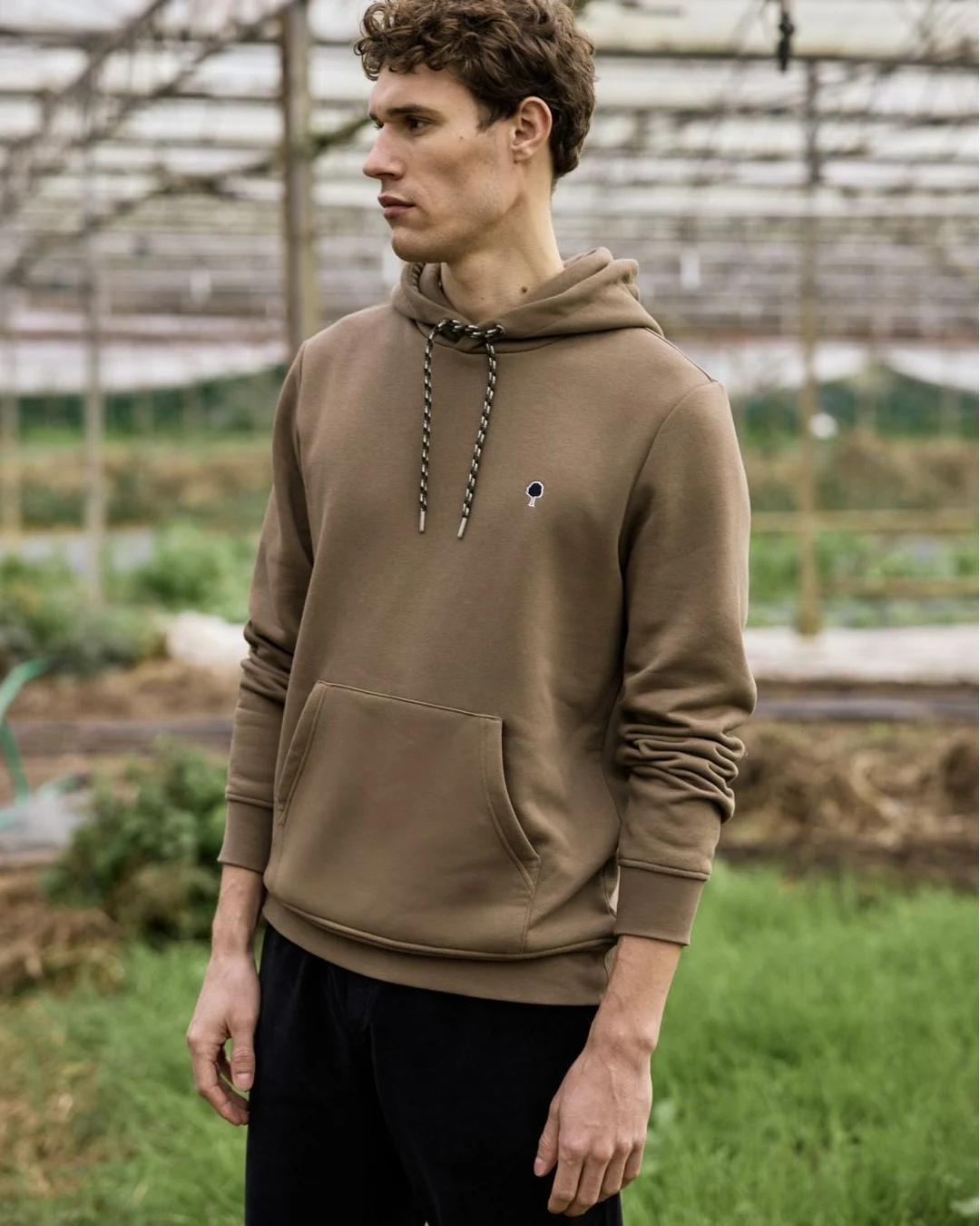 Sweat à capuche marron coton - DIRAC