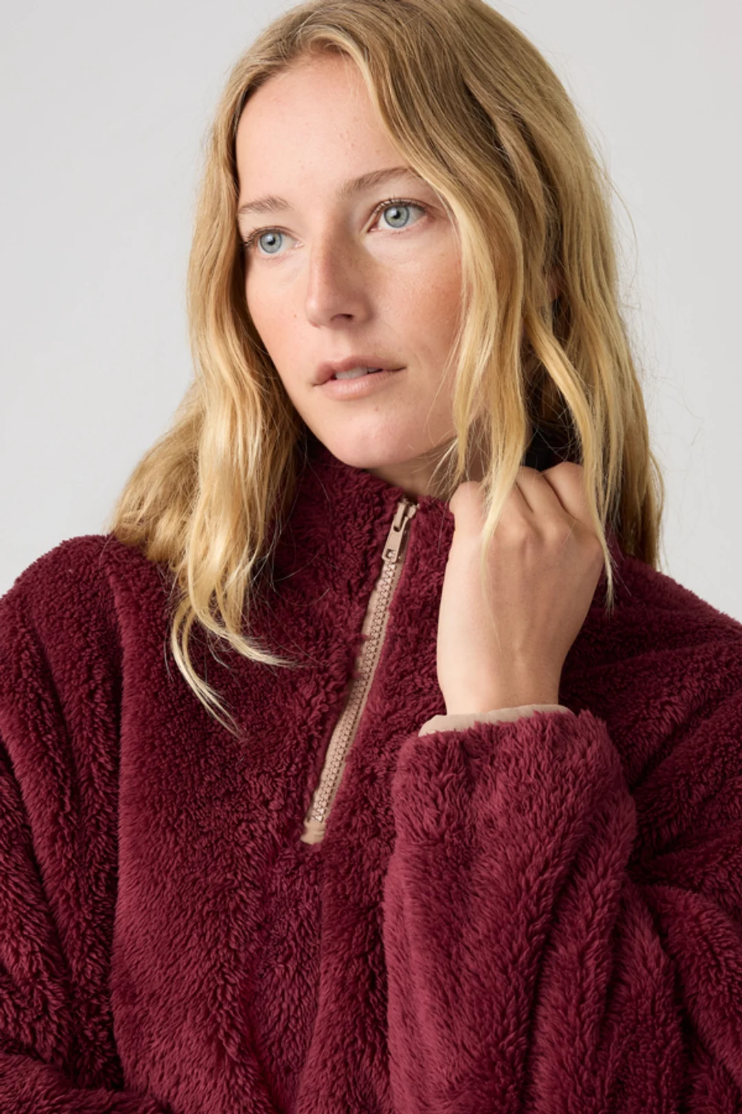 Levi's Sweat Shirt 1/4 Zip Sherpa Gemma - Femme - Vert / Mountain View - XS - 2