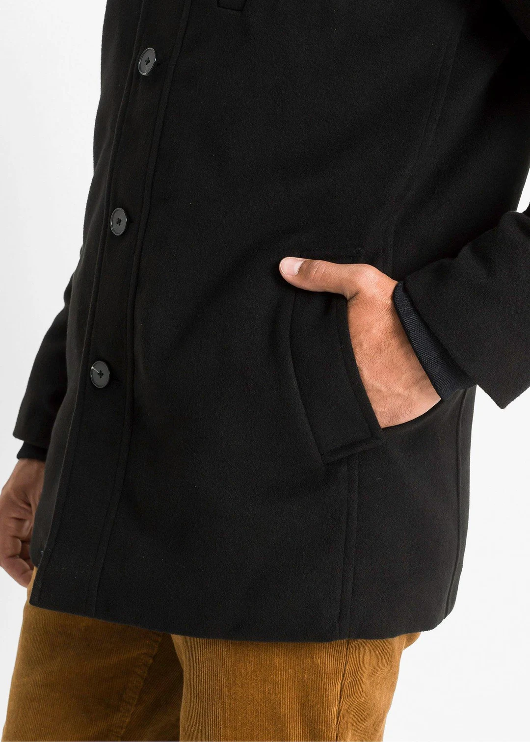 Veste d’hiver aspect laine avec empiècement coupe-vent