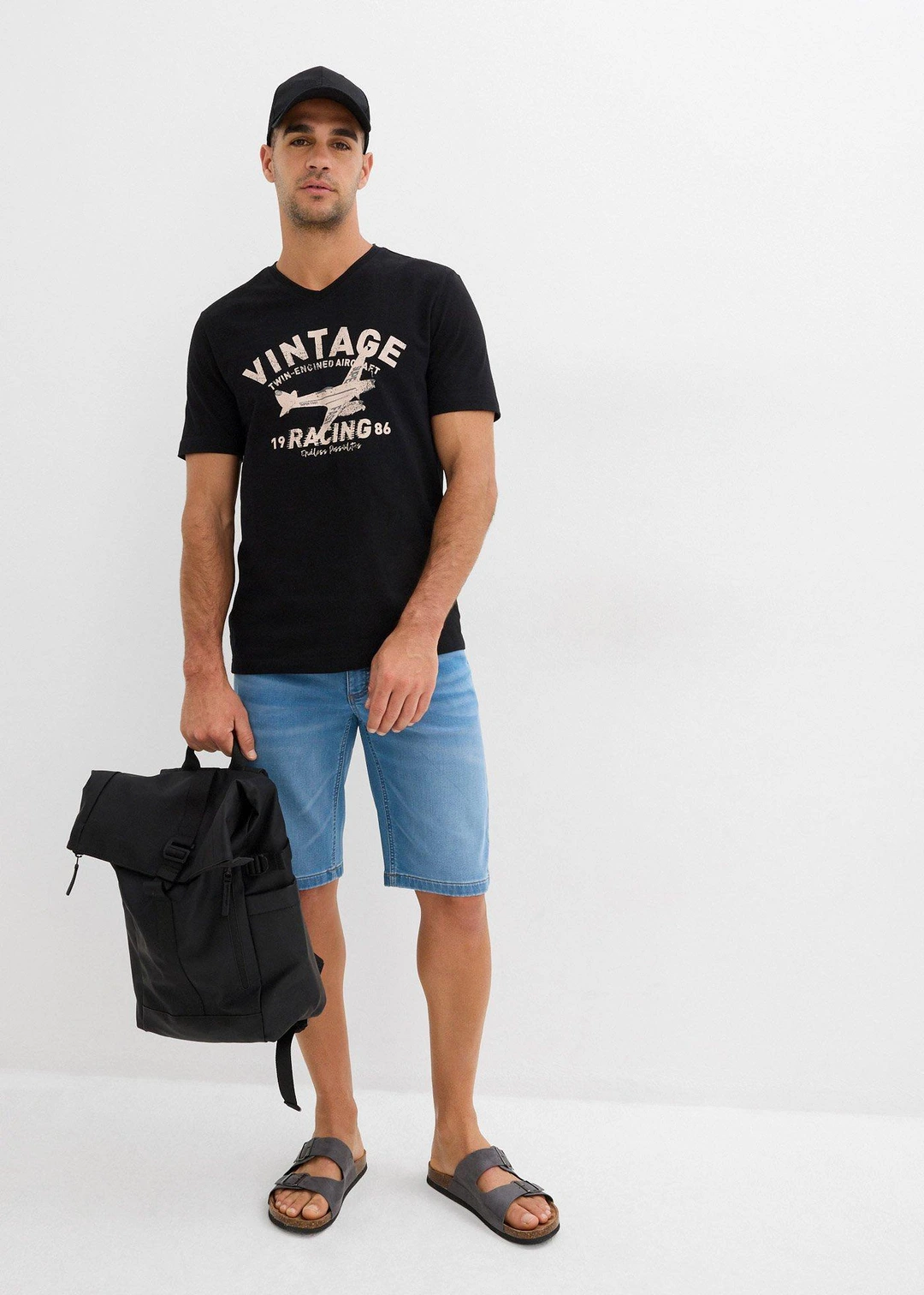 Lot de 2 bermudas en molleton effet jean, slim - 2