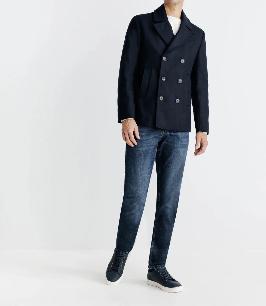 IZAC - Manteau ville croisé marine