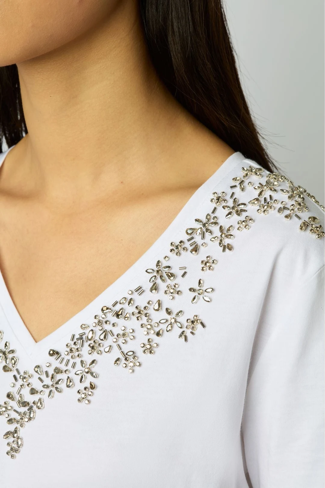 T-shirt en coton à strass - MALIE - Noir