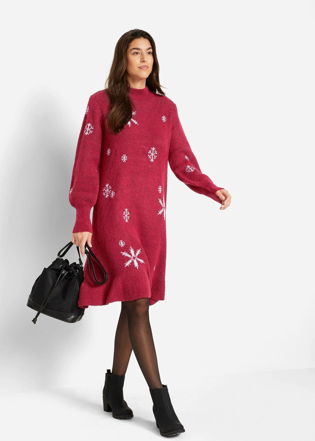 Robe en maille avec flocons de neige - 2