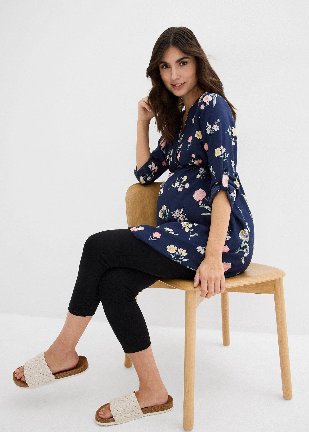 Robe blouse 2en1 de grossesse et d'allaitement en viscose - 2