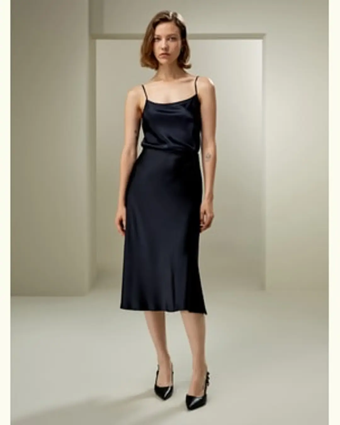 LILYSILK Jupe Midi Soie Une Mode Élégante Et Confortable 100% Soie De Mûrier Sophistiqué Et Élégant Coupe Naturelle Pin 42
