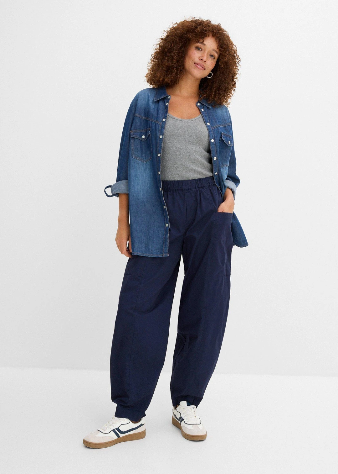 Pantalon ballon en coton extensible - 2