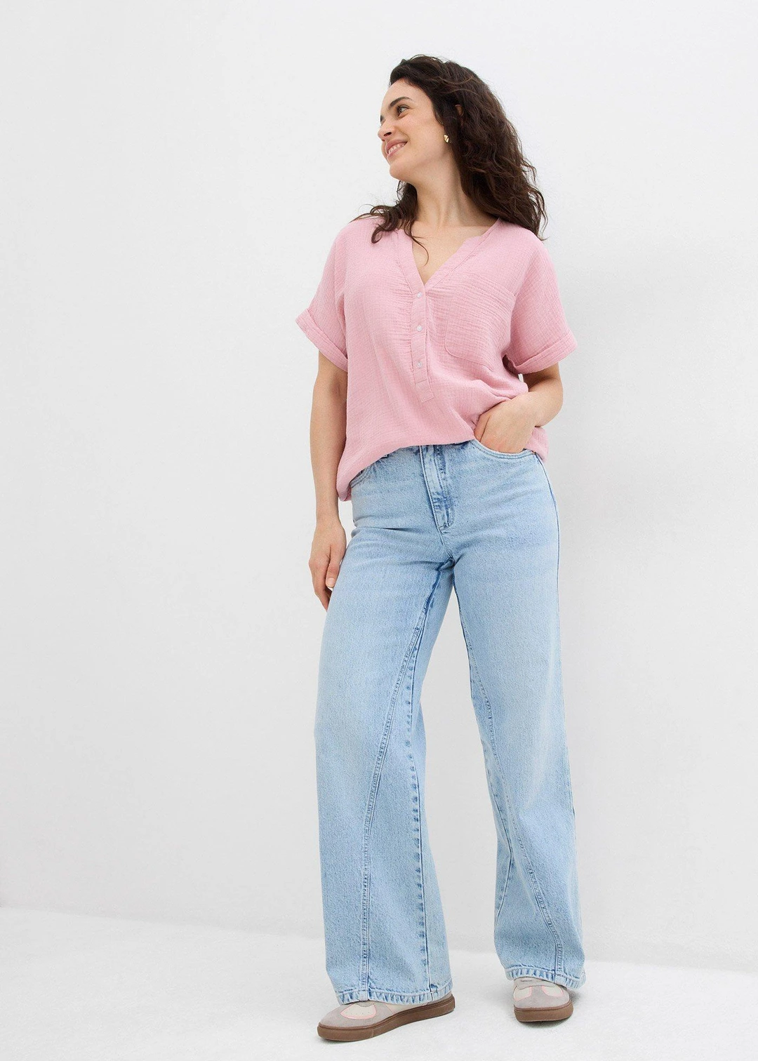 Blouse manches courtes en gaze de coton - 2