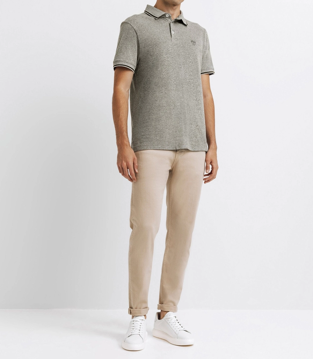 IZAC - Polo piqué avec broderie kaki