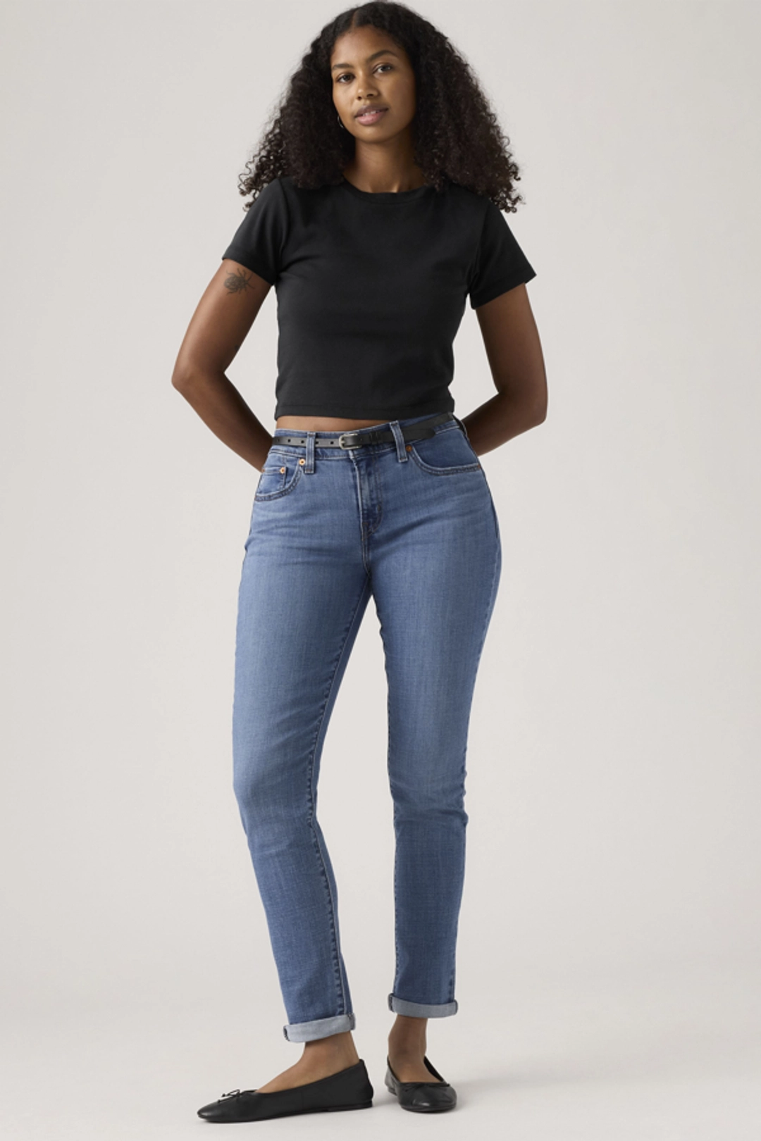Levi's Jean Boyfriend Taille Mi Haute - Femme - Bleu / Lapis Topic - 34X30