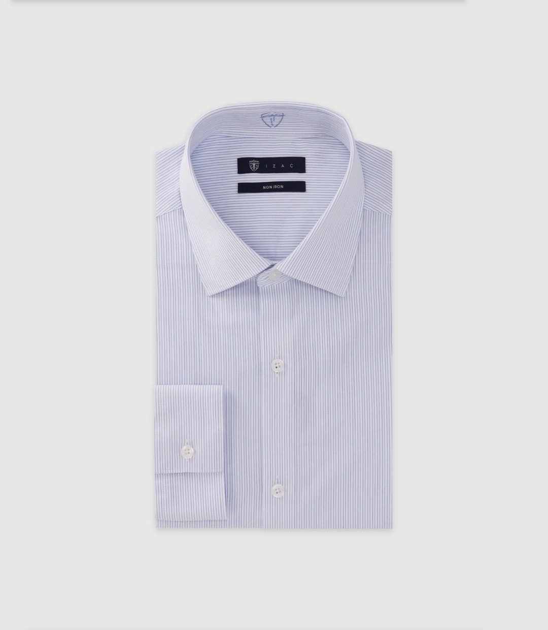 IZAC - Chemise infroissable à rayures bleue