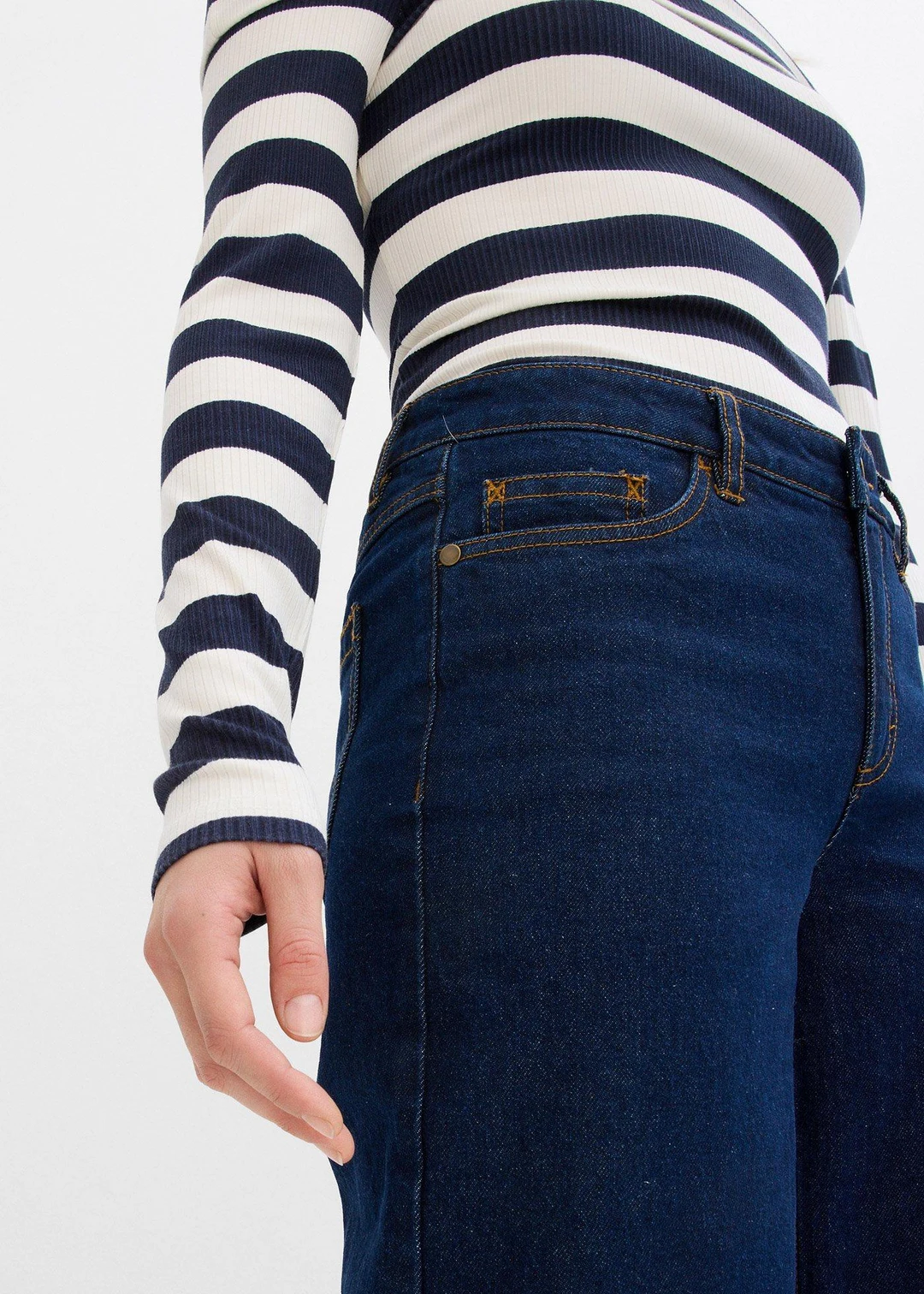 Jean large taille mi-haute, longueur sol - 3