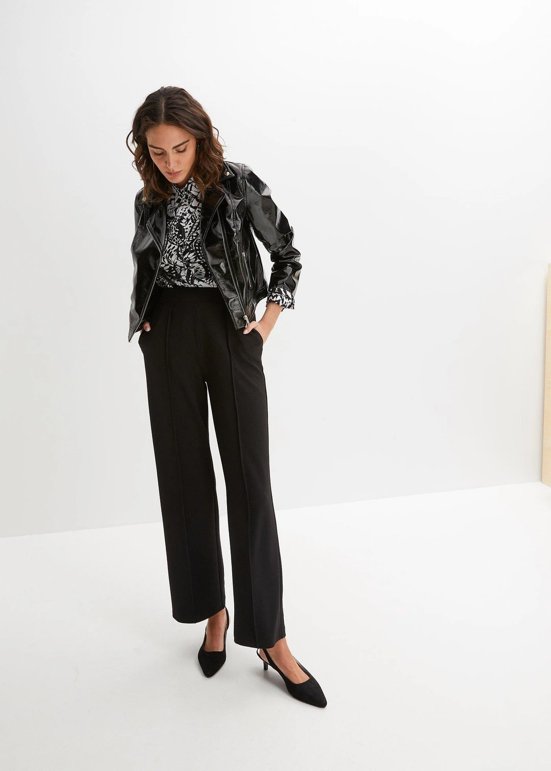 Pantalon élastiqué en interlock épais - 2