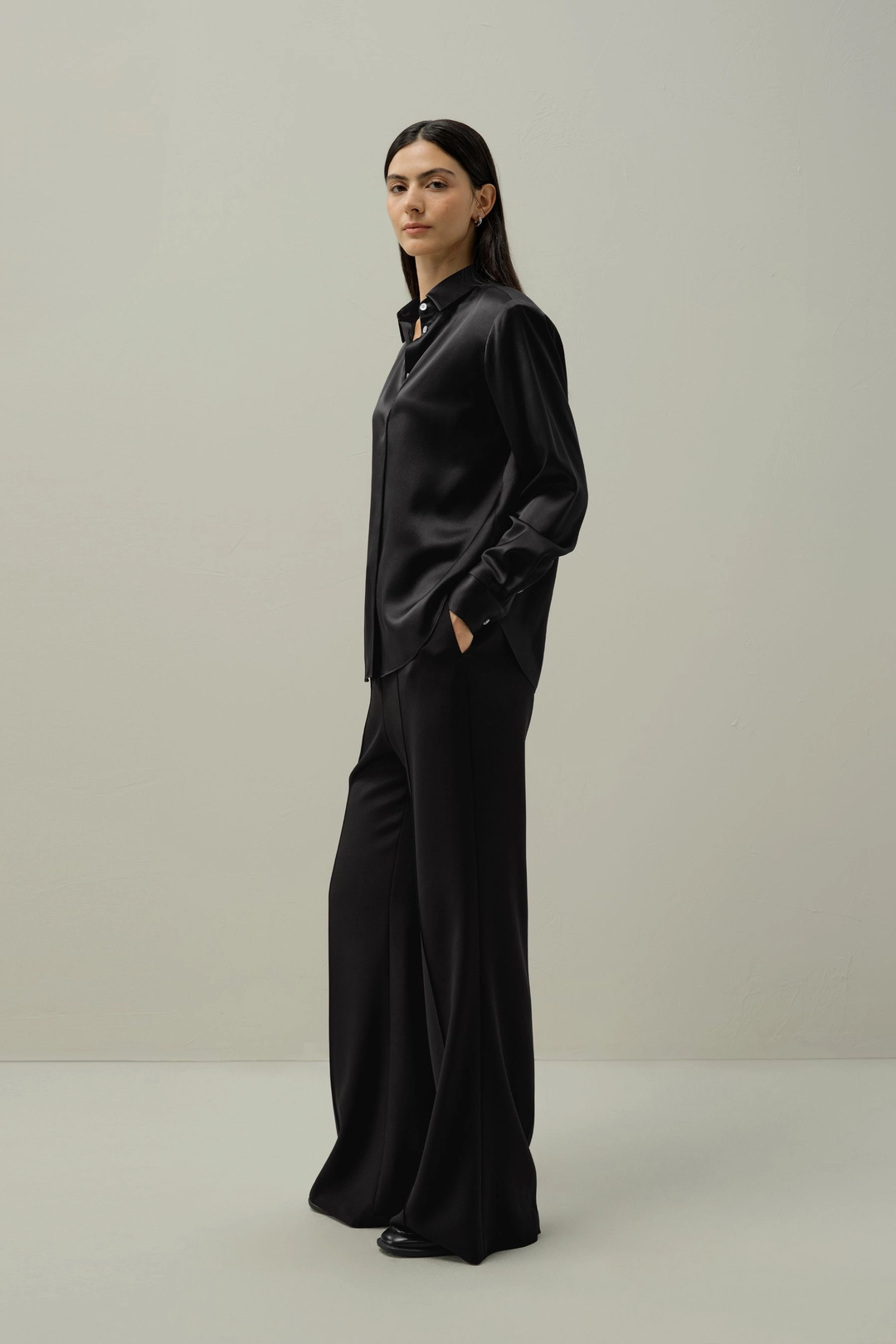 LILYSILK Chemisier Femme Chic En Soie Lilysilk X Lydia Tomlinson Soie Lavable En Machine Modèle De Base Noir L
