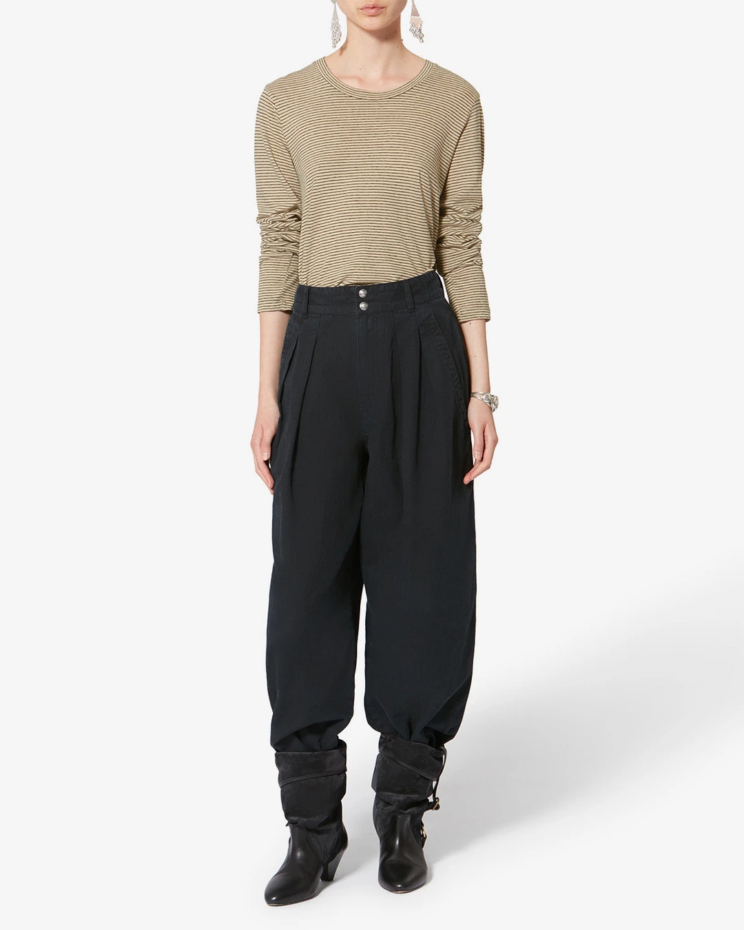 Tee Shirt Kaaron - Femme - Noir-beige - Taille L - Marant Étoile