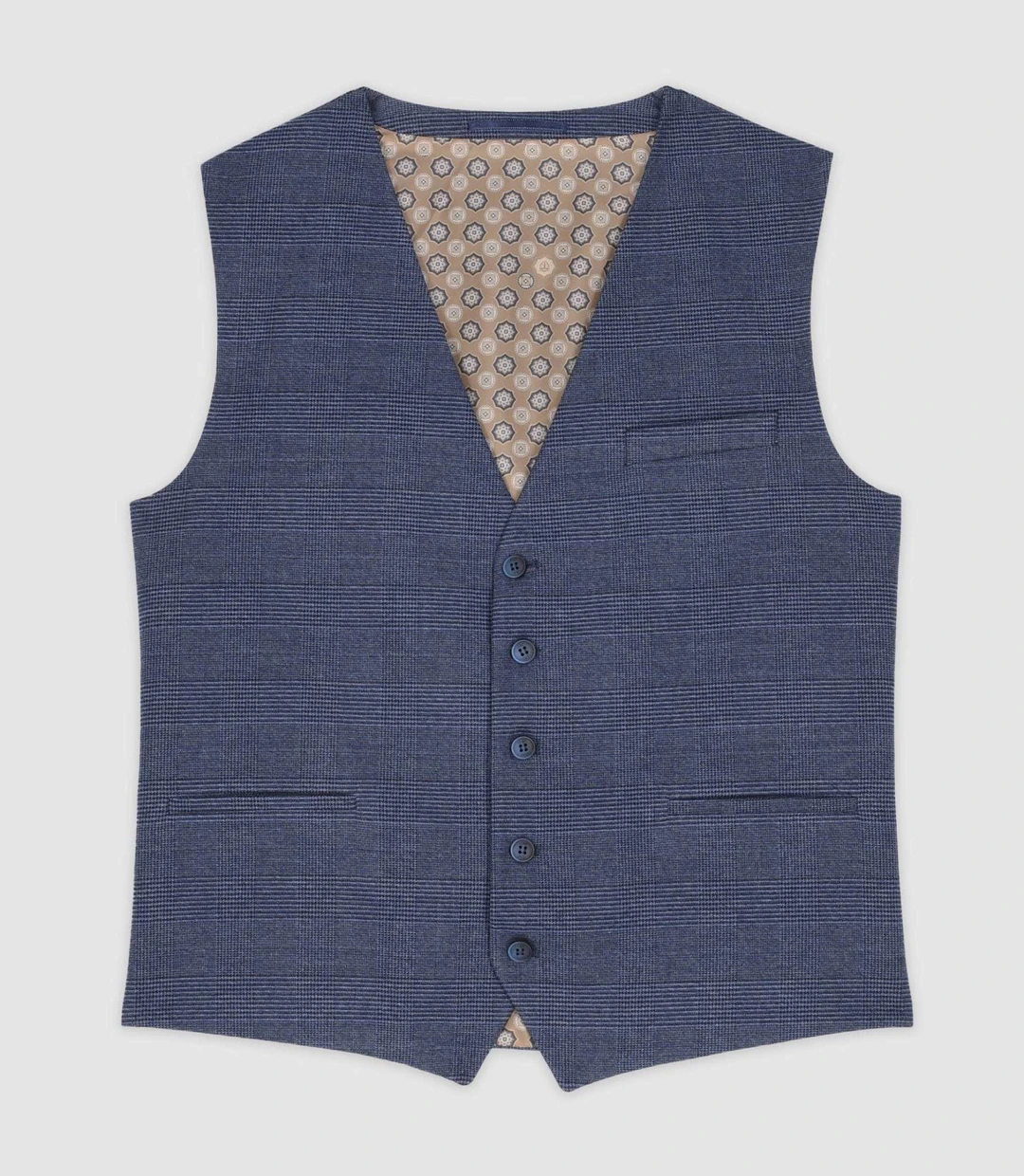 IZAC - Gilet de costume effet Prince de Galles marine XSWING