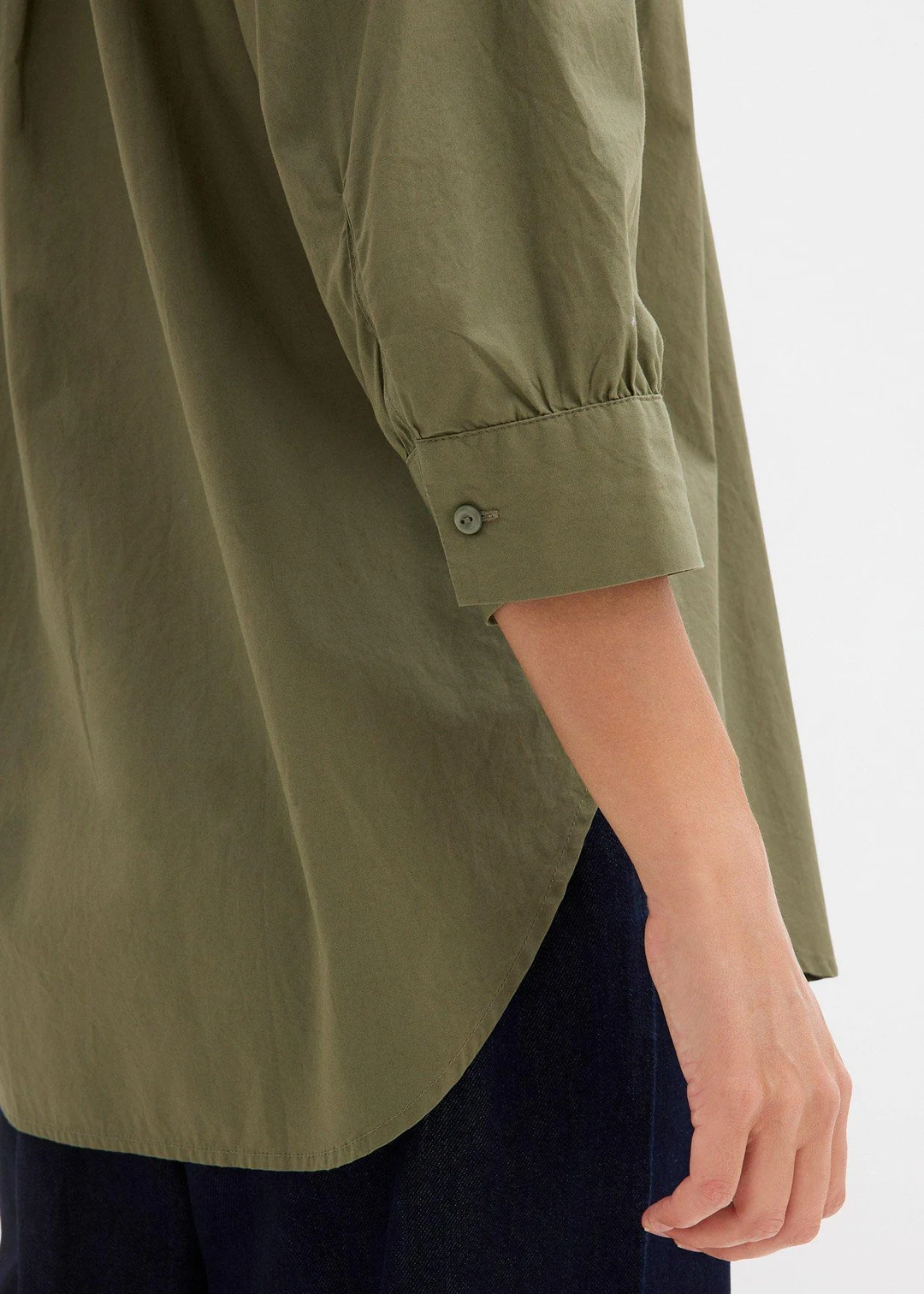 Chemisier oversize en coton, manches 3/4 - 3