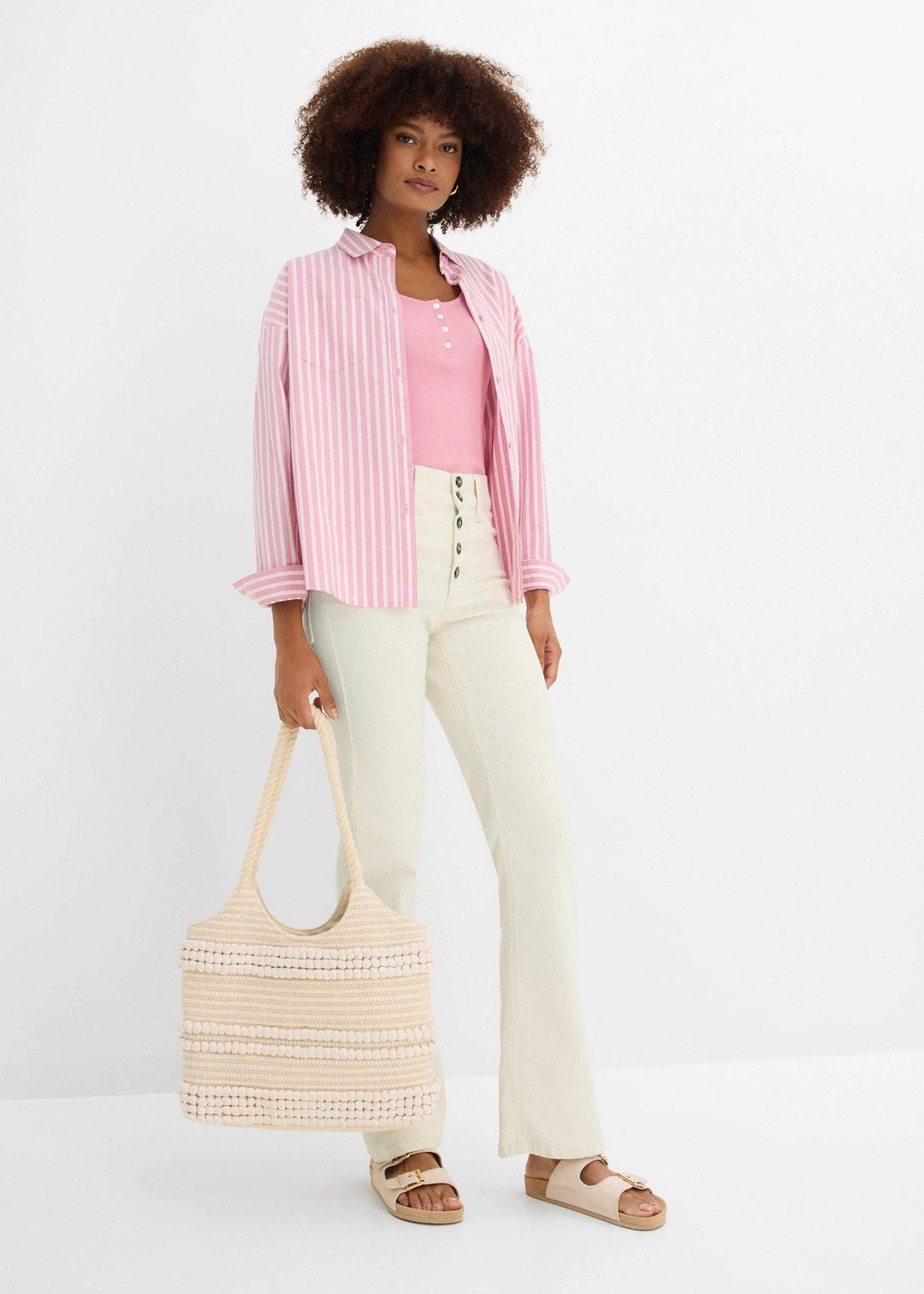 Jean droit taille haute, extensible - 2