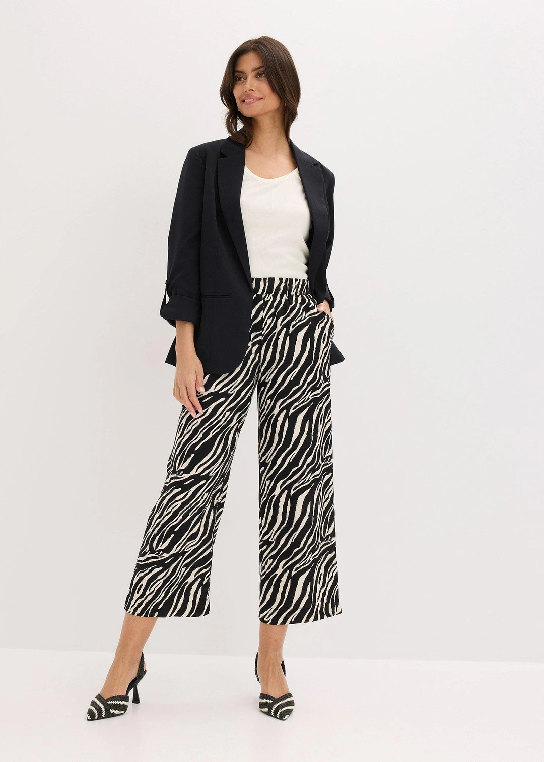 Pantalon en viscose, taille élastiquée