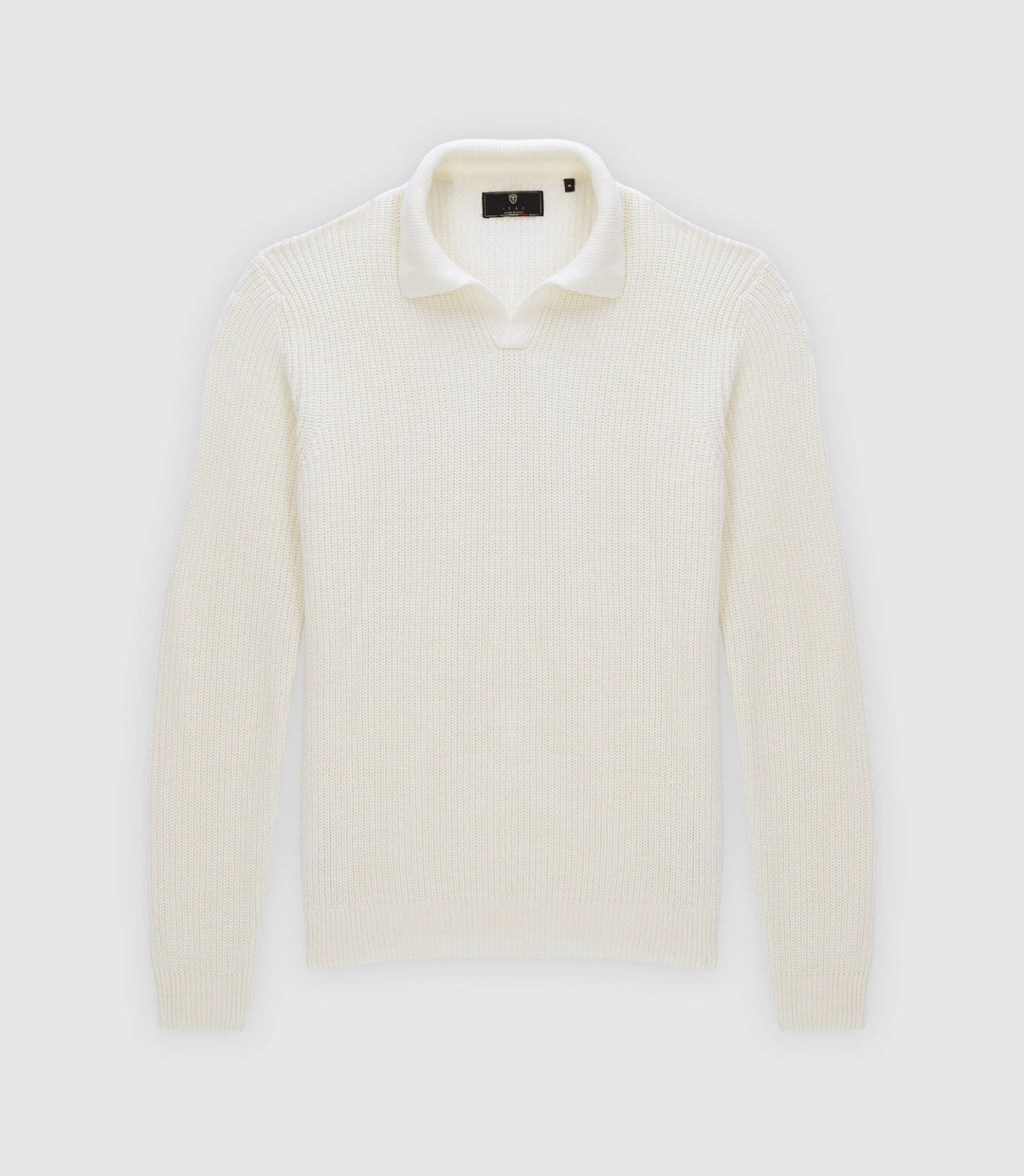 IZAC - Pull col polo ouvert écru