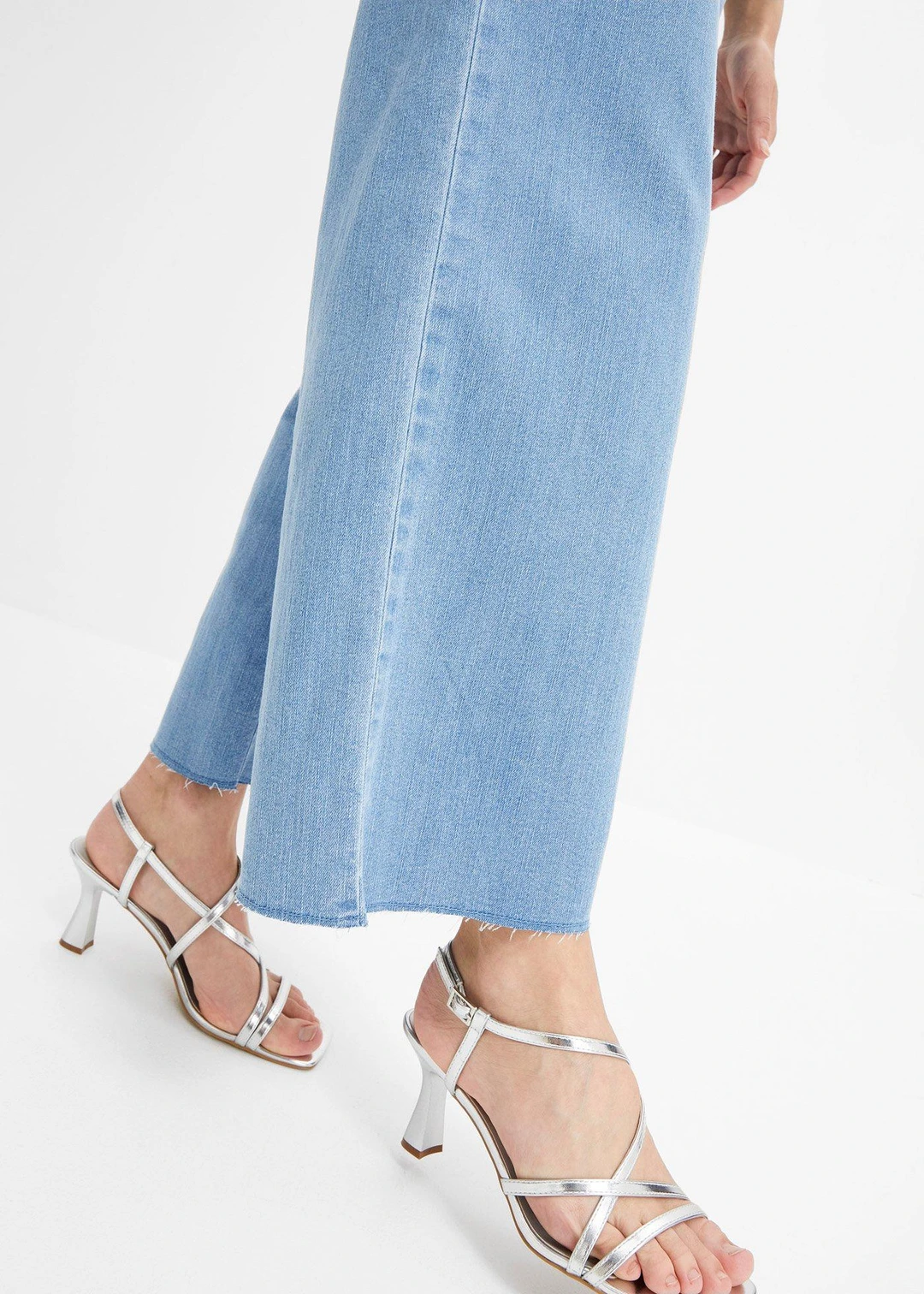 Jean large, taille haute, raccourci - 3