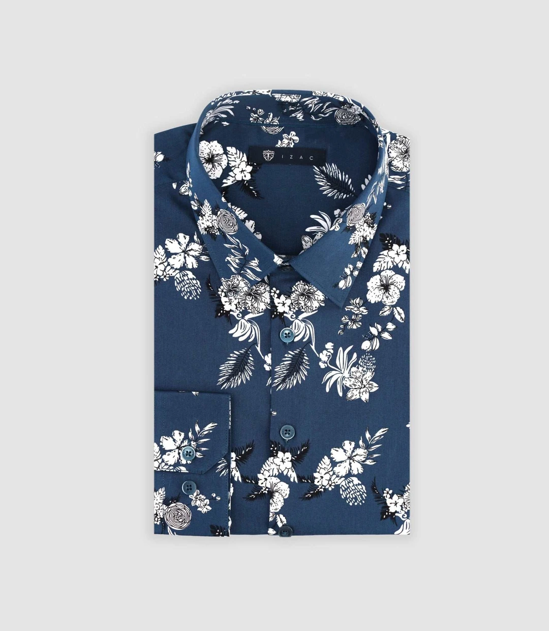 IZAC - Chemise à imprimé fleuris marine MIOCHE