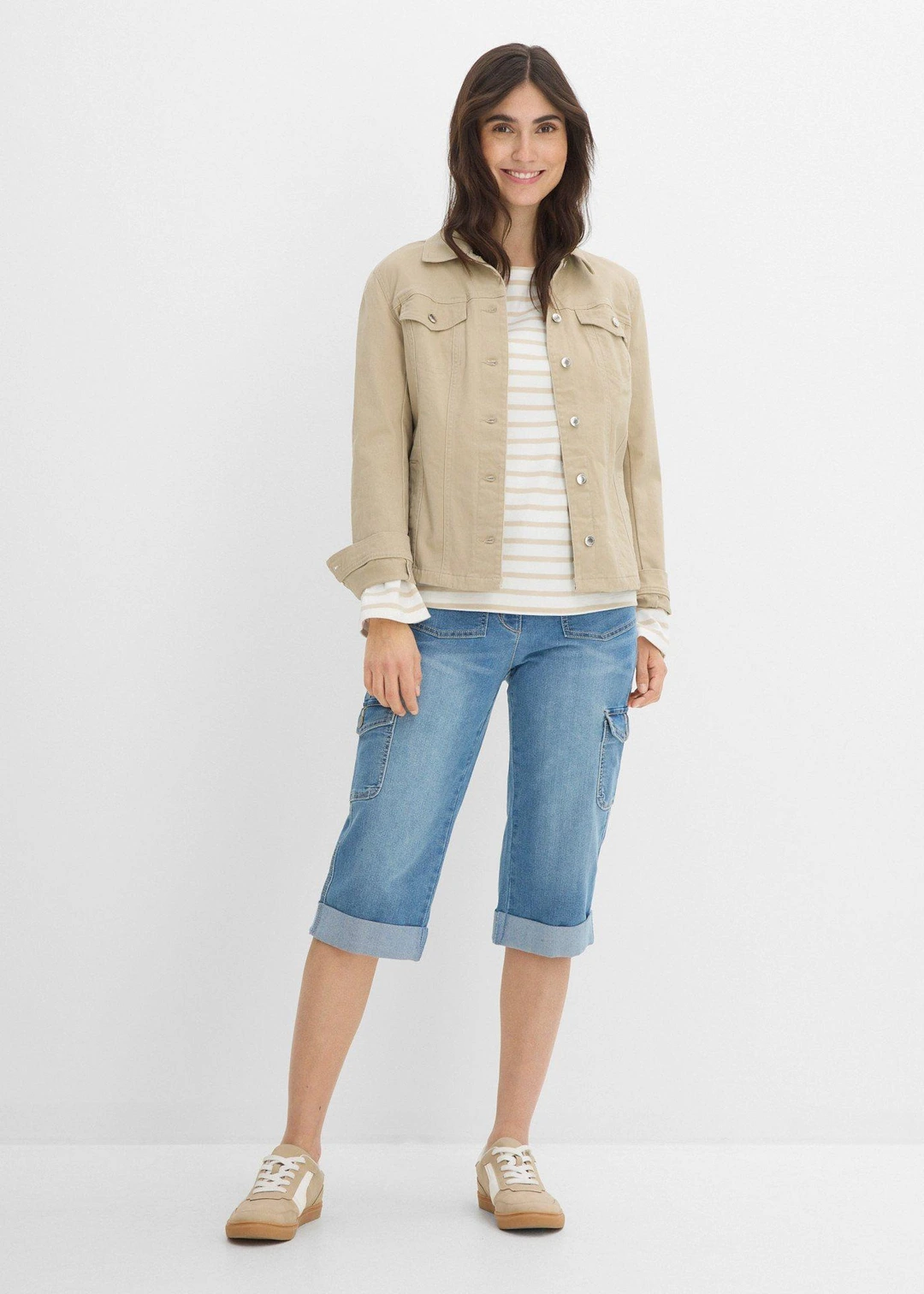 Jean cargo extensible, taille mi-haute - 2