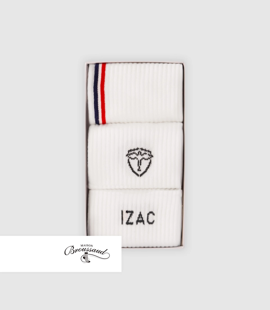IZAC - Boite de chaussettes avec logo blanc