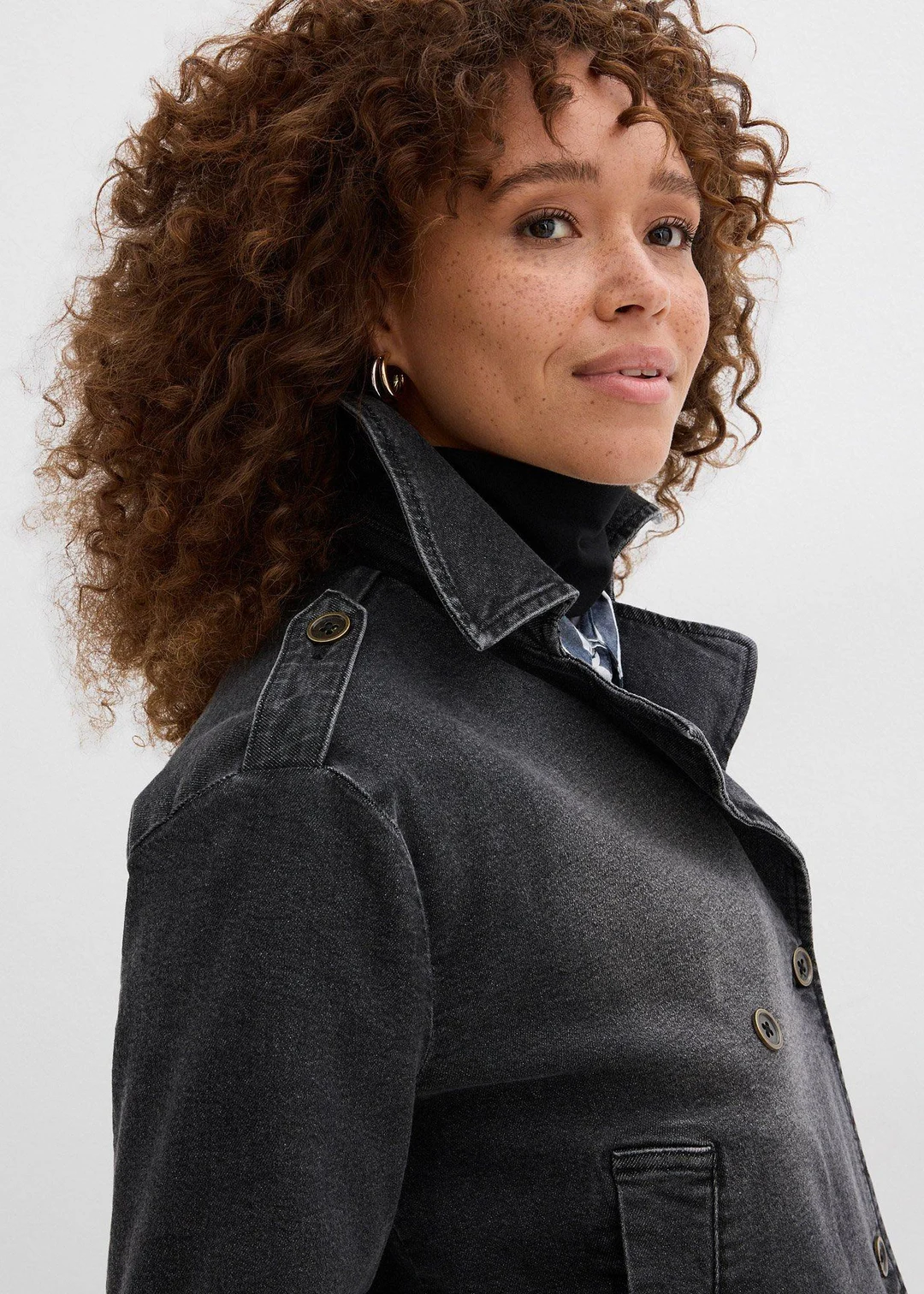 Trench court en denim - 3